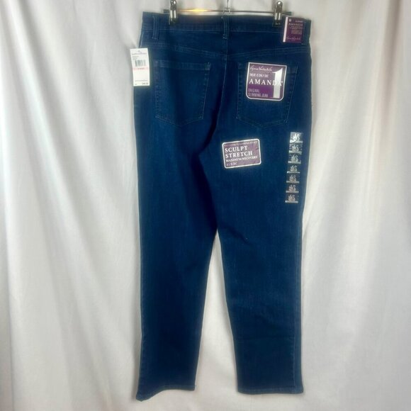NEW Gloria Vanderbilt Amanda Slimming Jeans Women 10 Short Blue Dark Wash - Picture 4 of 8